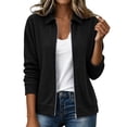 thumbnail image 1 of Horkkom Suede Jacket Women Winter Zip Up Cropped Jacket Casual Trendy Lapal Jacket S, 1 of 7