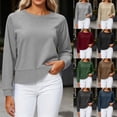 thumbnail image 1 of Horkkom Sweatshirt for Women Long Sleeve Crewneck Pullover Sweatshirts Casual Solid Color Cropped Sweatshirts XXL, 1 of 8