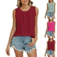 thumbnail image 1 of Horkkom Tank Tops for Women Crewneck Solid Color Sleeveless Tops Summer Loose Casual Tops M, 1 of 6