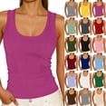 thumbnail image 1 of Horkkom Tank Tops for Women Summer Ribbed Solid Color Sleeveless Tops Casual Slim Crop Going Out Tops S, 1 of 7