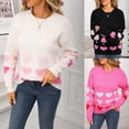 thumbnail image 1 of Horkkom Valentines Day Sweaters for Women, Long Sleeve Heart Sweater Crewneck Pullover Sweaters M, Gifts for Women, 1 of 10