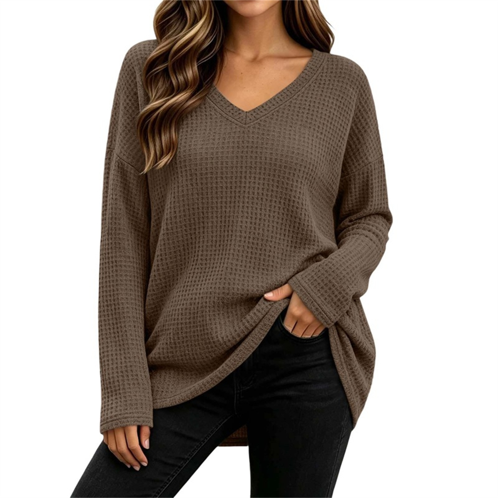 Horkkom Womens Plus Size Tops Long Sleeve V Neck Solid Color Casual Tops Daily Loose Pullover Shirts S 5XL: Quick Guide for Smart Shoppers