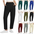 thumbnail image 1 of Horkkom Yoga Pants Women Solid Color Elastic Waist Sweatpants with Pockets Casual Hiking Workout Pants XL, 1 of 8