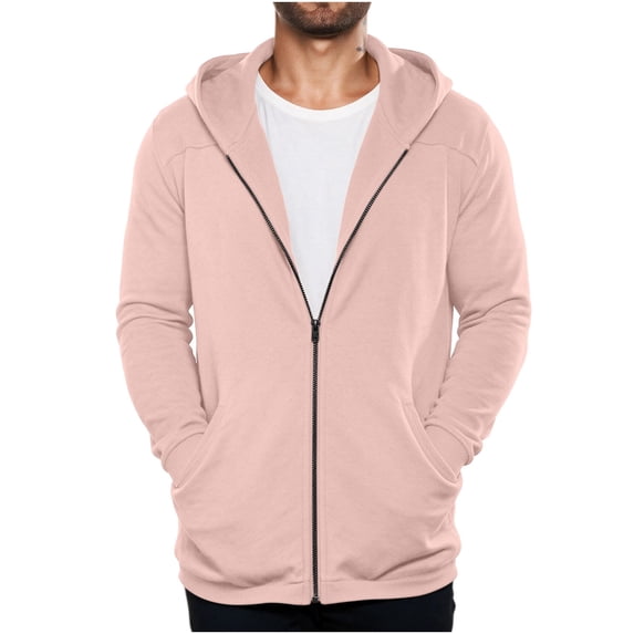 Horkkom Zip Up Hoodie Men Fall Outfits Plain Workout Hoodie Thin Casual Sweatshirt with Pockets S