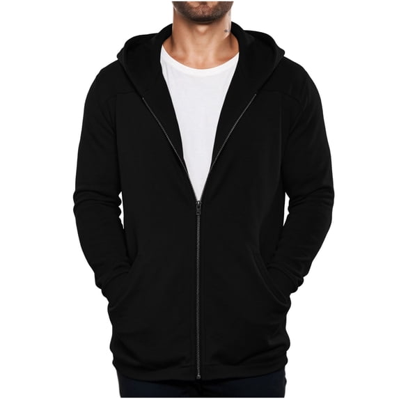 Horkkom Zip Up Hoodie Men Fall Outfits Plain Workout Hoodie Thin Casual Sweatshirt with Pockets XL