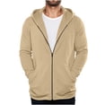 thumbnail image 1 of Horkkom Zip Up Hoodie Men Fall Outfits Plain Workout Hoodie Thin Casual Sweatshirt with Pockets XL, 1 of 5