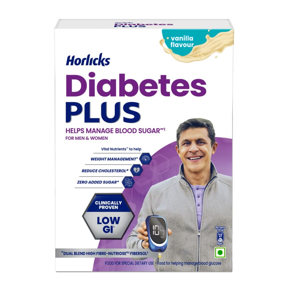 Horlicks Diabetes Plus, Vanilla, 400g  Helps Manage Blood Sugar Health  Drink for Diabetes 