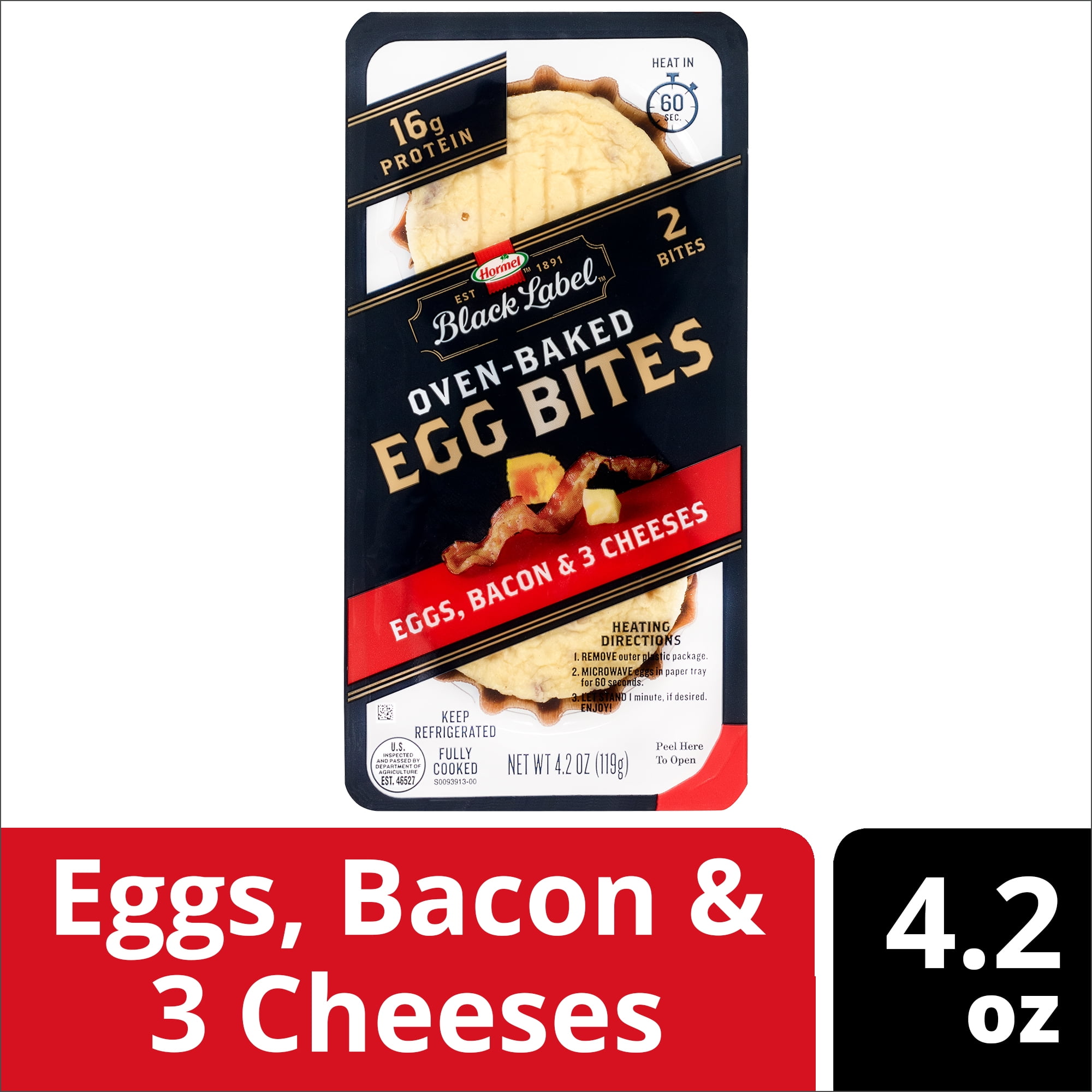 Hormel Black Label Egg Bites with Bacon and Three Cheeses, 4.2 oz