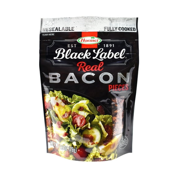 Hormel, Black Label, Real Bacon Pieces, Refrigerated 2.8 oz Plastic Pouch