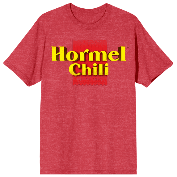 Hormel Chili Vintage Logo Crew Neck Short Sleeve Red Heather Women's T-shirt-Medium