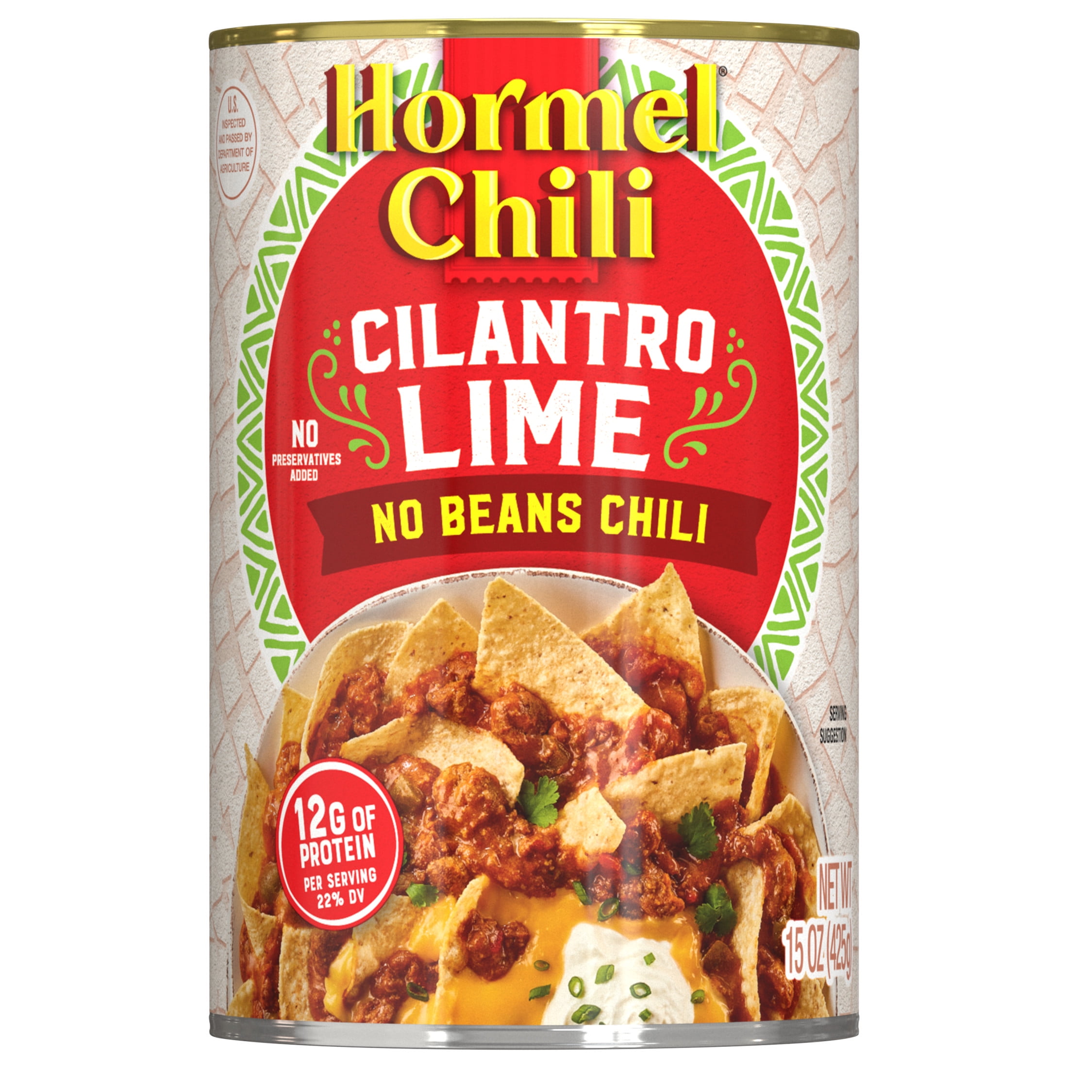 HORMEL Chili Cilantro Lime No Bean, 15 oz Can (12 Pack)