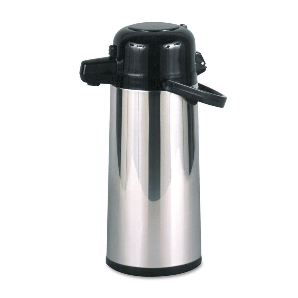 Hormel Commercial Grade 2.2L Airpot, w/Push-Button Pump, Stainless Steel/Black -HORPAE22B