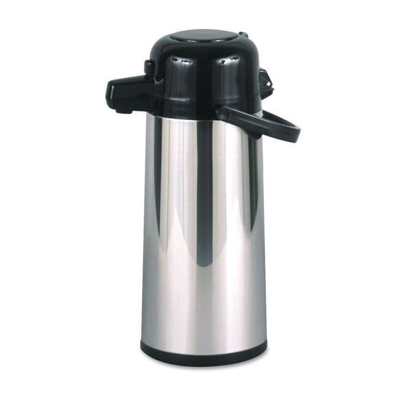 Hormel Commercial Grade 2.2L Airpot, w/Push-Button Pump, Stainless Steel/Black -HORPAE22B