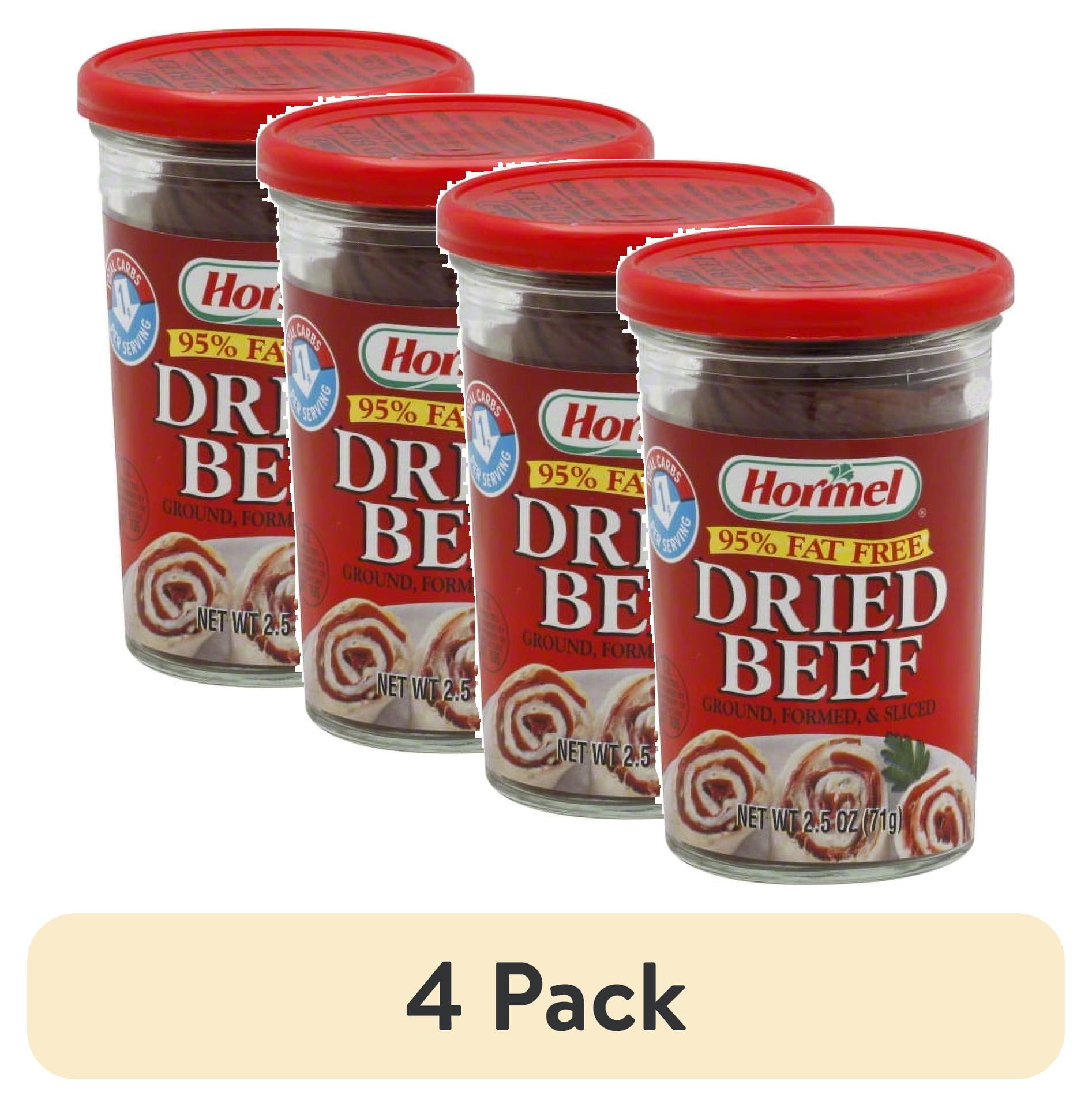 (4 pack) HORMEL Dried Beef, Shelf Stable, 2.5 oz Glass Jar