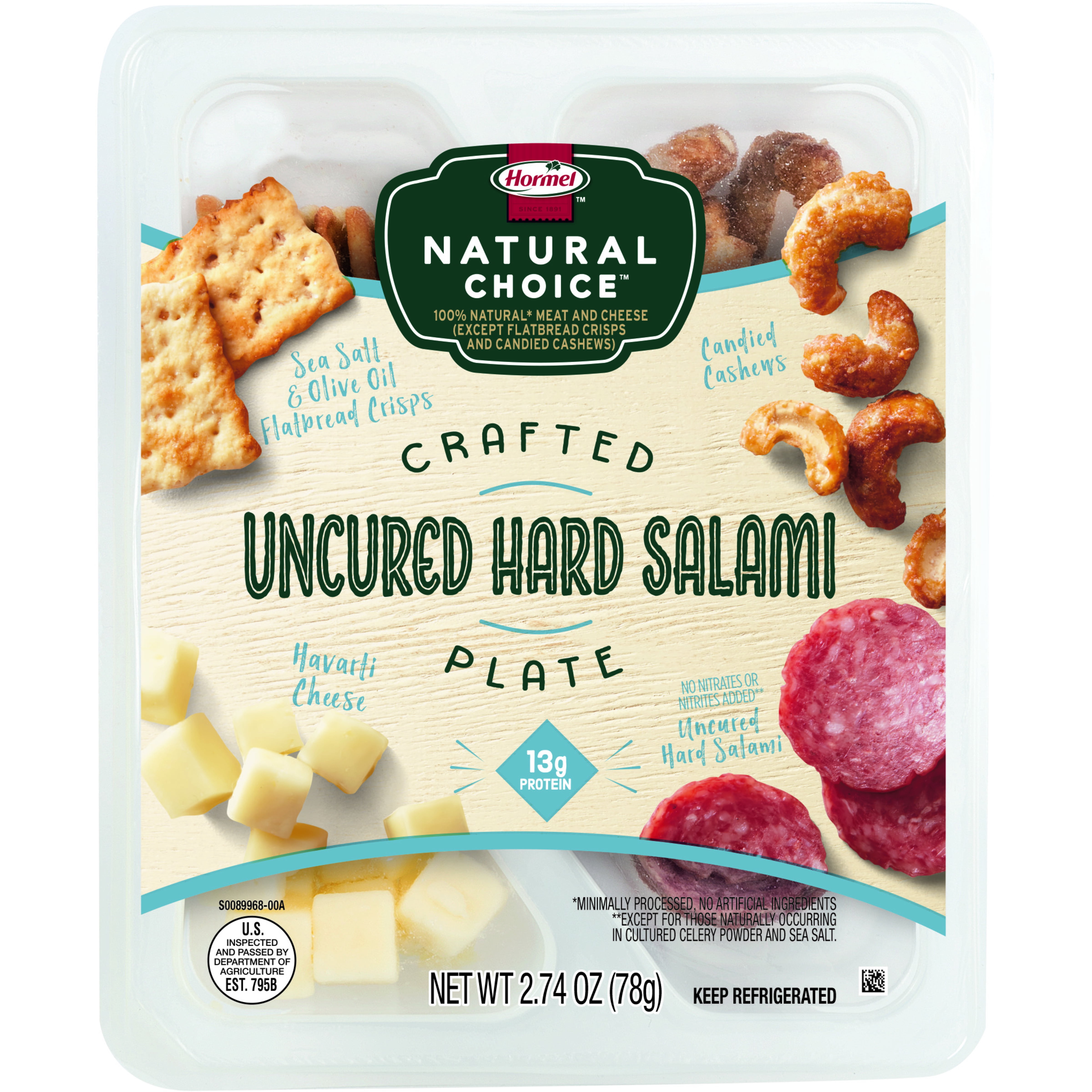 Hormel Natural Choice Crafted Plate Uncured Hard Salami, 2.74 oz