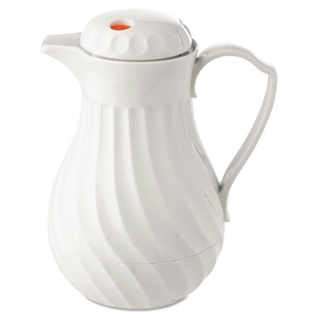Hormel Poly Lined Carafe, Swirl Design, 40oz Capacity, White