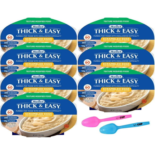 Hormel Thick & Easy Pureed Meals, Scrambled Eggs With Cheese & Bacon, 7