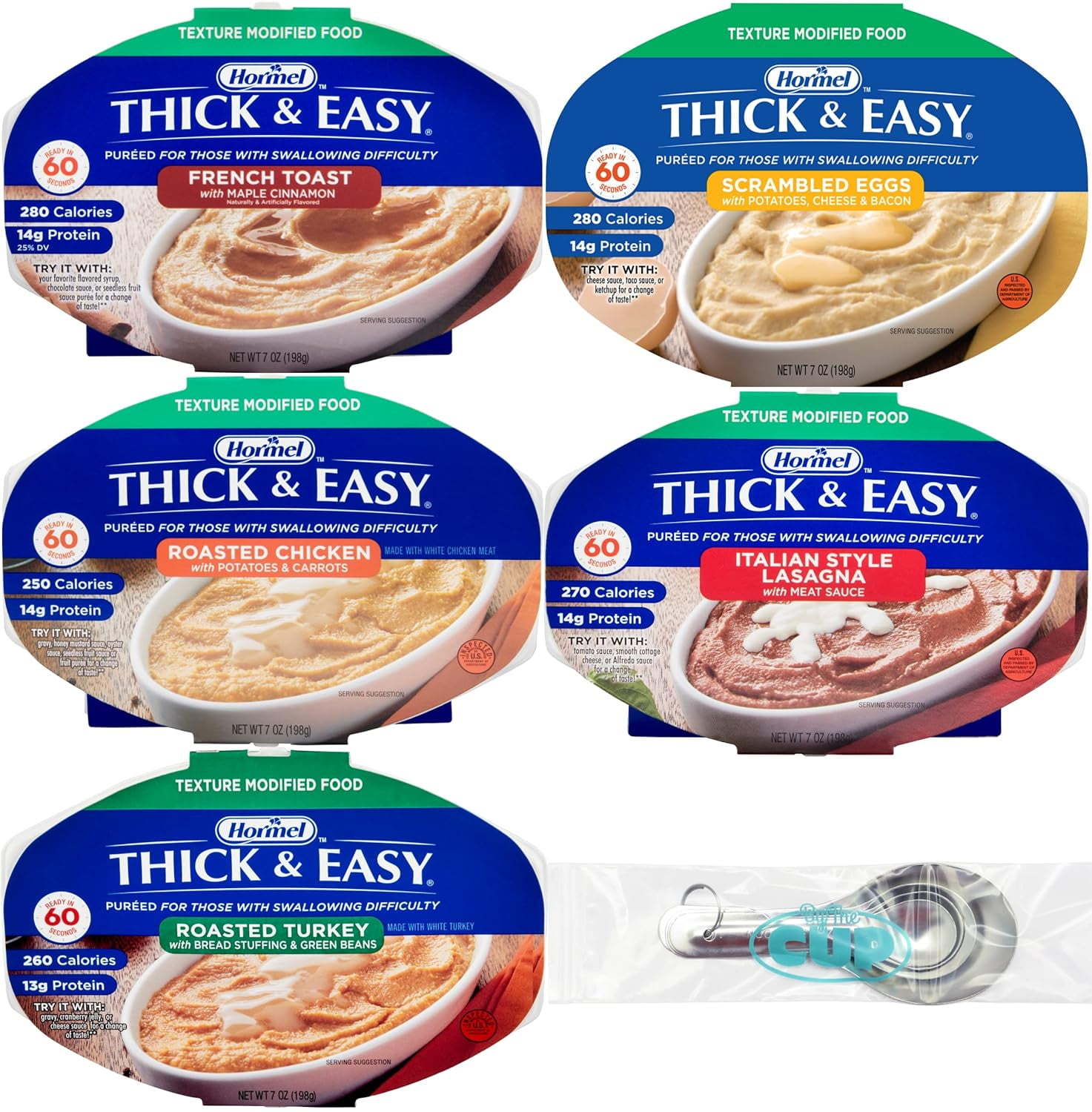 Hormel Thick & Easy Pureed Meals Variety, Scrambled Eggs, French Toast