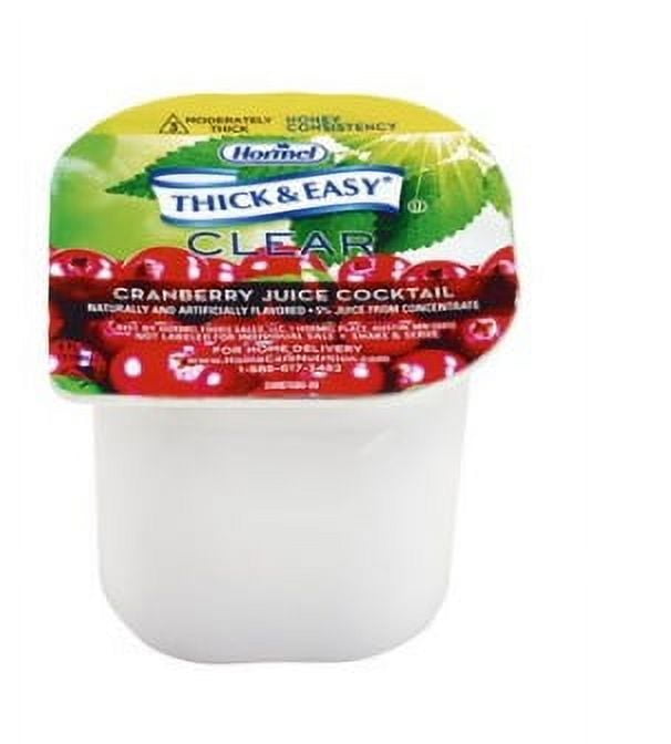 Hormel Thick & Easy Thickened Cranberry Juice Cocktail (Honey Consistency), 4-Ounce Portion Control Cups (Pack of 24)