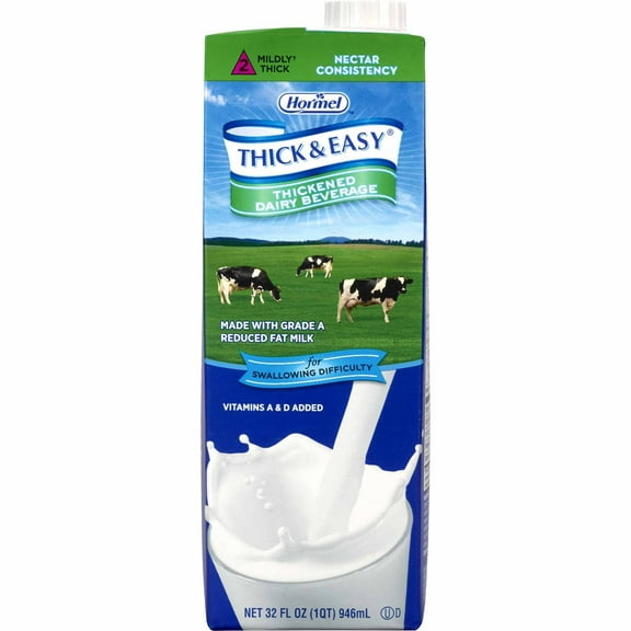 Hormel Thick & Easy Thickened Dairy Beverage, Milk Flavored Level 2 Thickness, 8 Ct