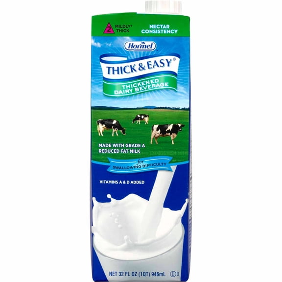 Hormel Thick & Easy Thickened Dairy Beverage, Milk Flavored Level 2 Thickness, 8 Ct