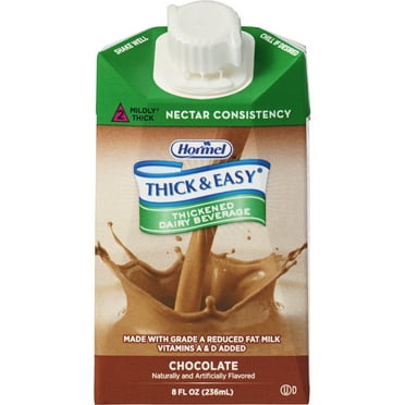 Hormel Thick and Easy Thickened Dairy Beverage, Chocolate Nutritional Drink, 8 oz, 27 Ct