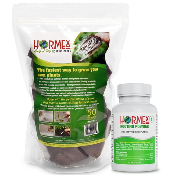 Hormex Rooting Powder #1 & Cubes Combo  Rooting Hormone for Seed Starting and Cultivation