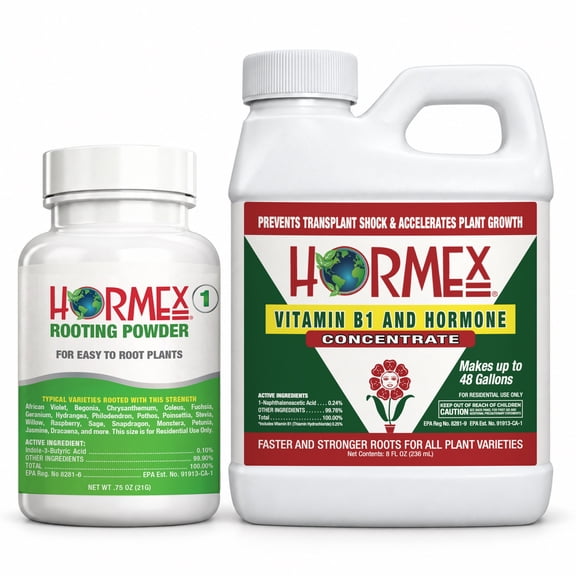 Hormex Rooting Powder #1 & Vitamin B1 Rooting Hormone Concentrate - Root Stimulator, 21g & 8oz