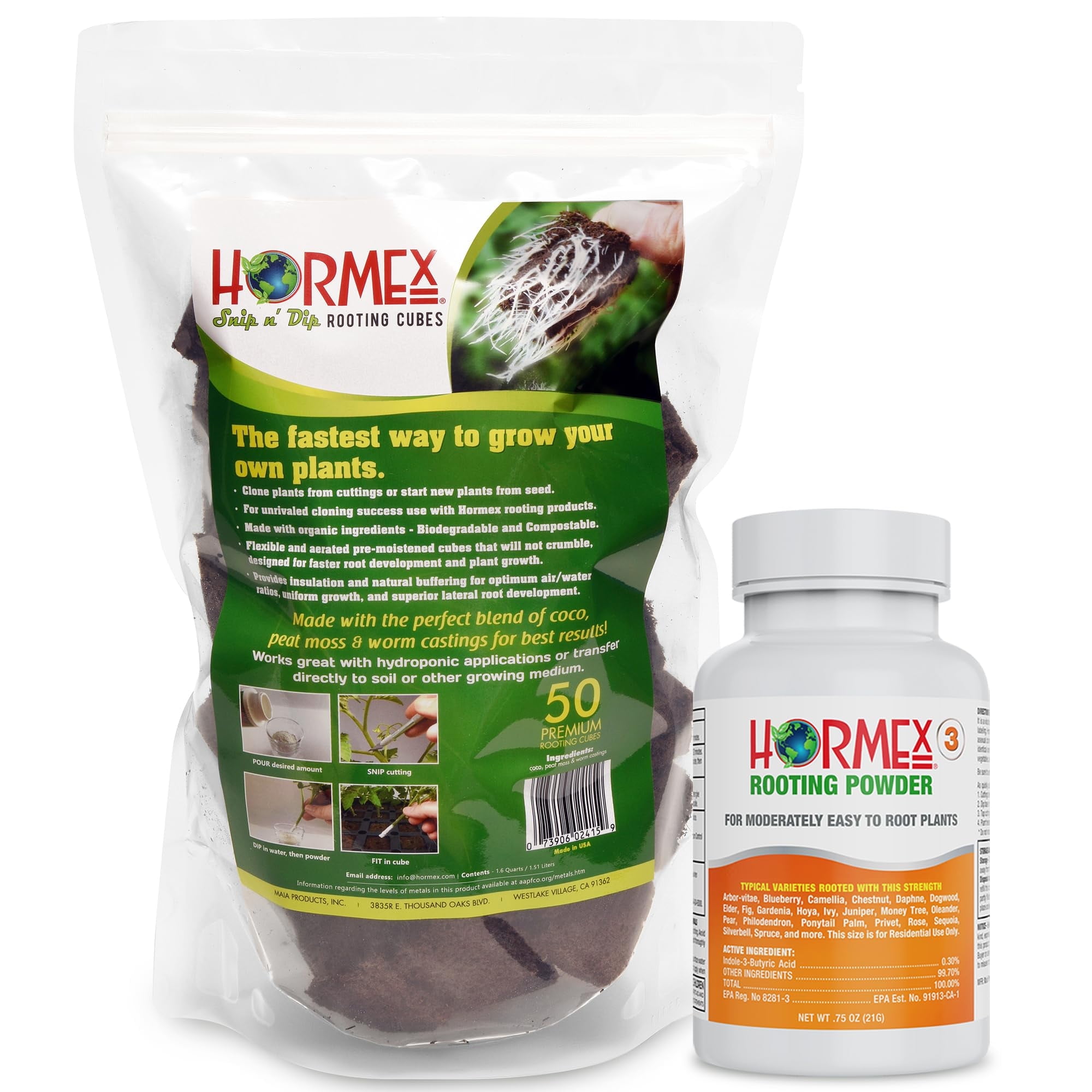 Rooting Powder #3 & Cubes for Cultivation Combo – Hydroponic Roots Growth & Propagation Kit