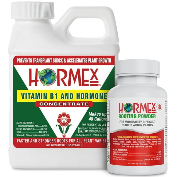 Hormex Rooting Powder #8 & B1 Rooting Hormone Concentrate Root Starter to Grow Cuttings