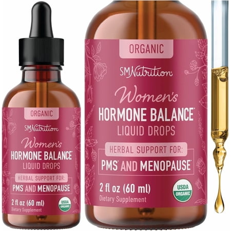 SMNutrition Hormone Balance Liquid Drops for Women, PMS and Menopause Support, 2 fl oz