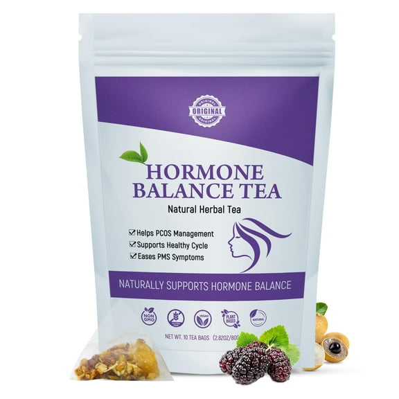 Hormone Balance Tea For Women Support Menstrual Cycle & Help To Get Pregnant Fast, 10 Loose Leaf Teabags For Fertility And Ovulation
