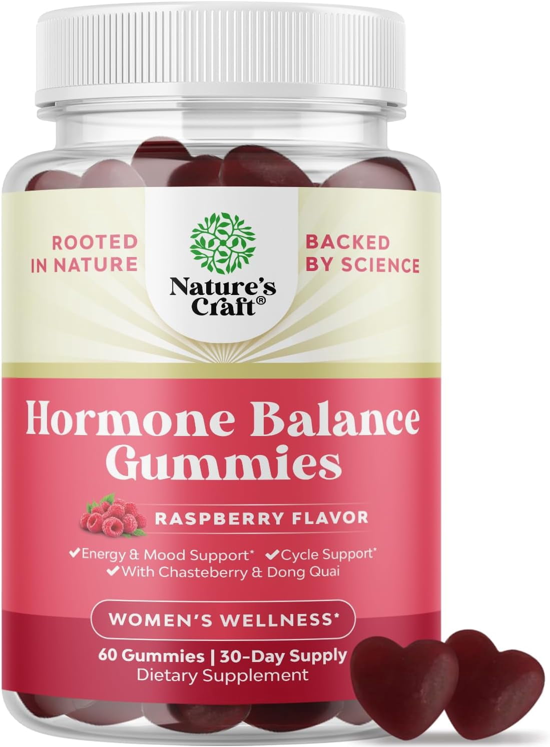 Natures Craft Women's Herbal Gummies with Chasteberry and Dong Quai, Raspberry, 60 Count