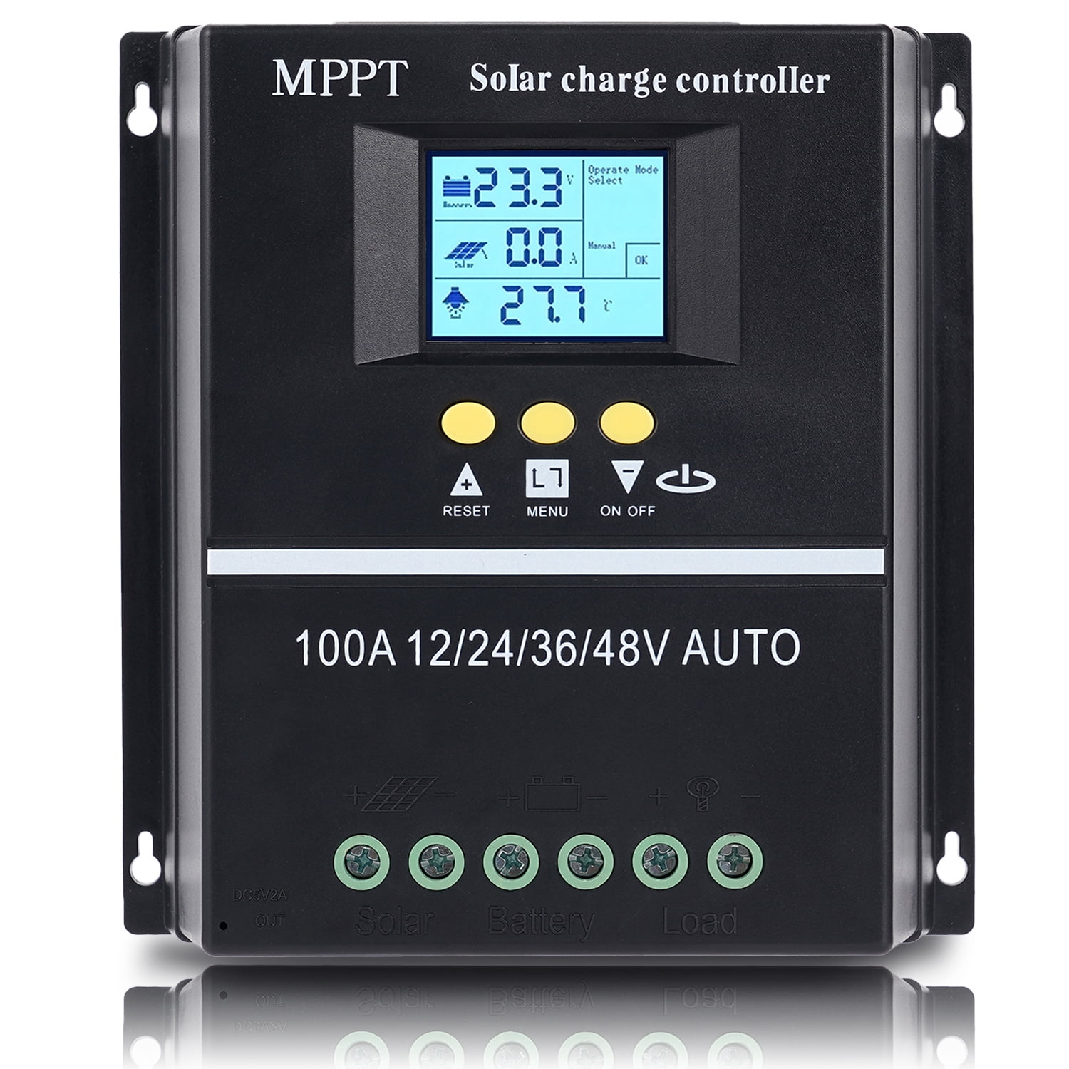 Hormy 100A MPPT Solar Charge Controller 12V 24V 36V 48V LCD Display Battery Intelligent Regulator Max 100V Input Dual USB for Lead-Acid/Lithium