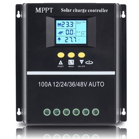 Hormy 100A MPPT Solar Charge Controller 12V 24V 36V 48V LCD Display Battery Intelligent Regulator Max 100V Input Dual USB for Lead-Acid/Lithium