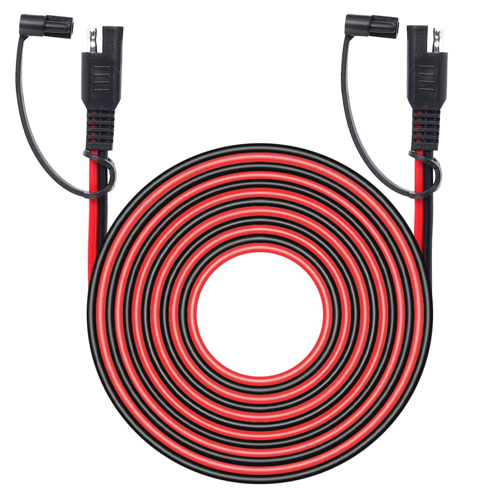 Hormy 15FT SAE to SAE Extension Cable 14AWG with 12V-36V DC Quick Connect Disconnect Connector with Dust Cap for Automotive Solar Panels, Waterproof