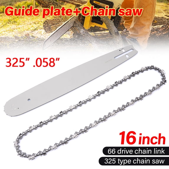 HORMY 16 Inch Chainsaw Bar & Chain Combo, 16-Inch Replacement saw Bar ...