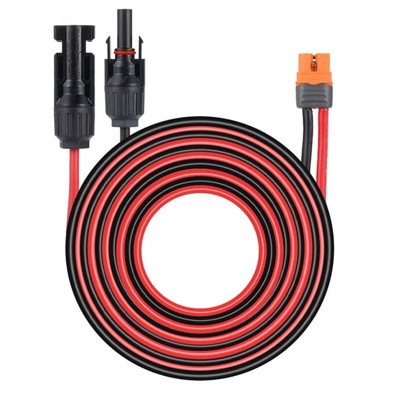 Hormy Solar Connector to XT60i Charge Extension Cable, Adapter Cable to Solar Panel Charging Wire for Battery Power Station Solar Generator, 12AWG 6.6FT