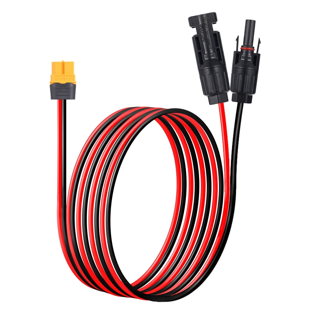 Hormy Solar to XT60 Charge Extension Cable 12AWG 10FT Solar Connector to XT60 Adapter Cable for Solar Panel RV Portable Power, IP67 Waterproof