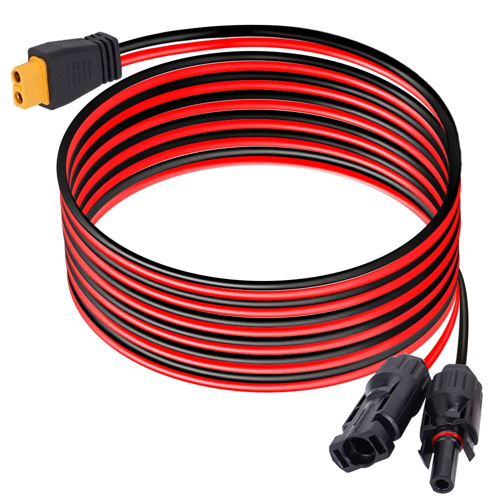 Hormy Solar to XT60 Charge Extension Cable 12AWG 10FT Solar Connector to XT60 Adapter Cable for Solar Panel RV Portable Power, IP67 Waterproof