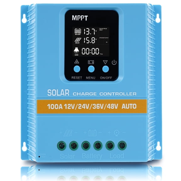 Hormy Upgraded 100A MPPT Solar Charge Controller 12V 24V 36V 48V LCD Display Battery Intelligent Regulator 100V Input Dual USB for Lead-Acid/Lithium