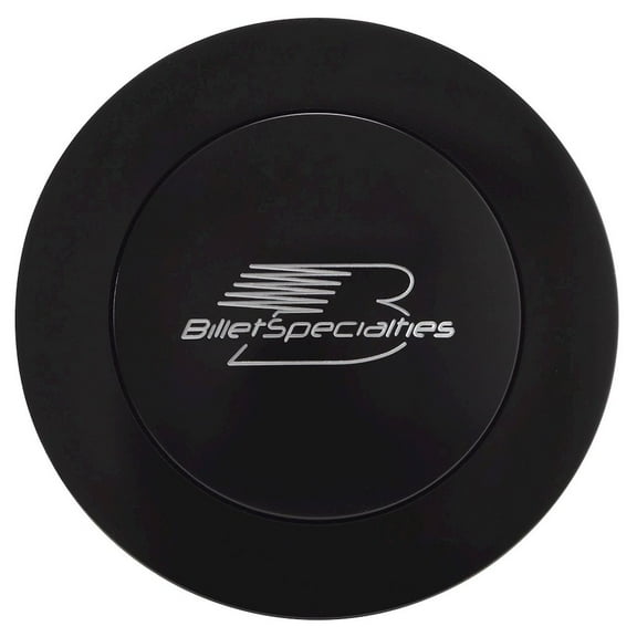 Horn Button Large Black Billet Specialties Logo