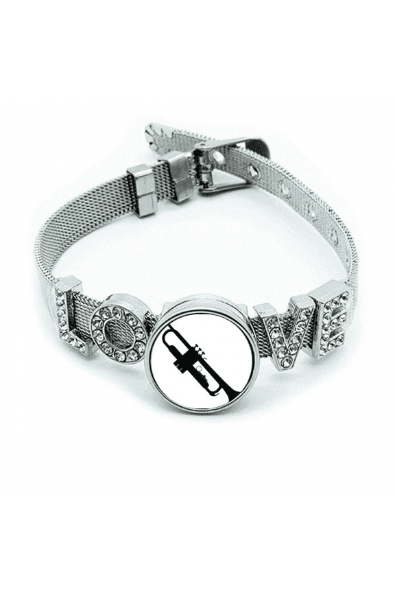 Horn Classical Music Vitality Sounds Bracelet Wristband Crystal Love Adjustable Bangle