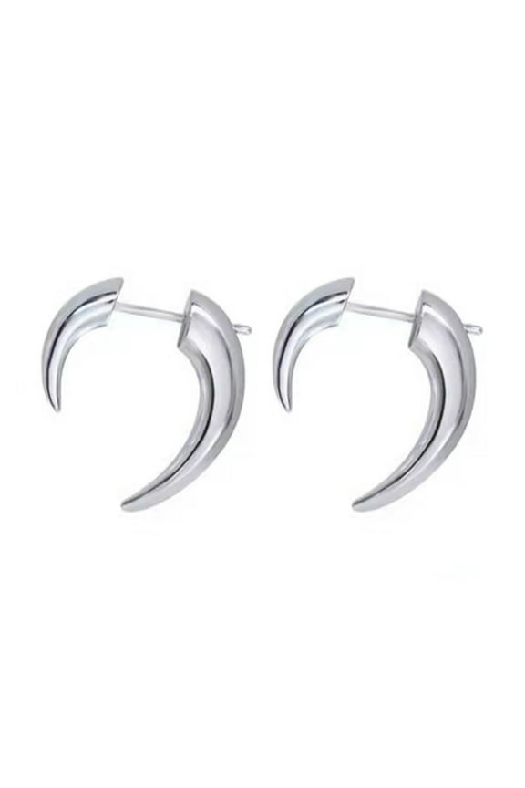 Horn Earring Gold Silver Color Punk Earring for Women Party Jewelry Accessory Unique Wolf Fangs Earring