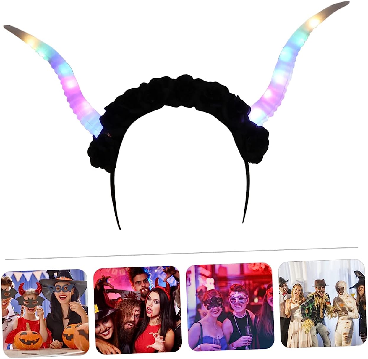 Horn Headband Headbands For LED Hair Accessories Black Horn Headpiece
