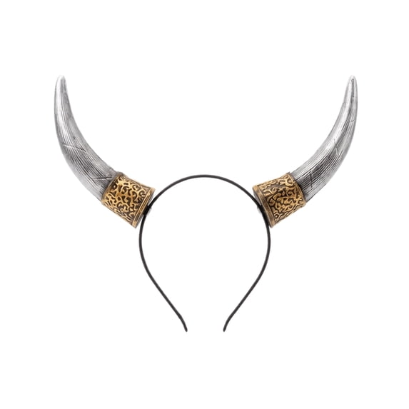 Horn Headband Silver Finish Plastic Horns 1 Pack Halloween Accessory for Themed Events Party Gatherings