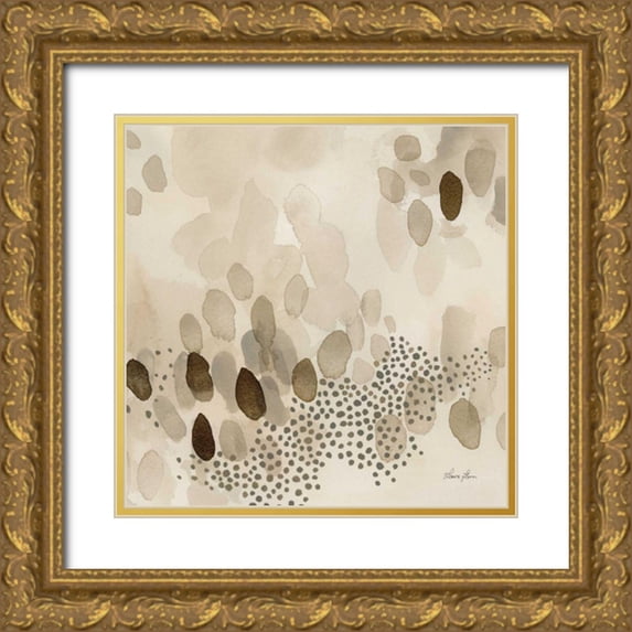 Horn, Laura 15x15 Gold Ornate Wood Framed with Double Matting Museum Art Print Titled - Natural Abstract II Crop II