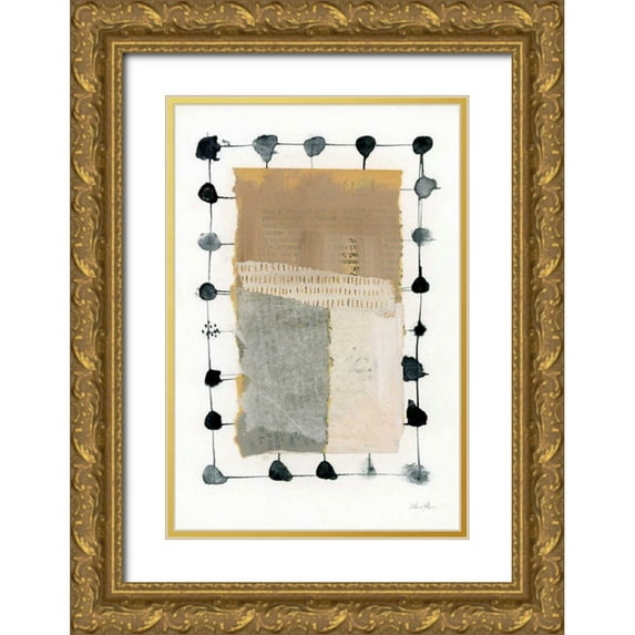 Horn, Laura 23x32 Gold Ornate Wood Framed with Double Matting Museum Art Print Titled - Neutral Collage II