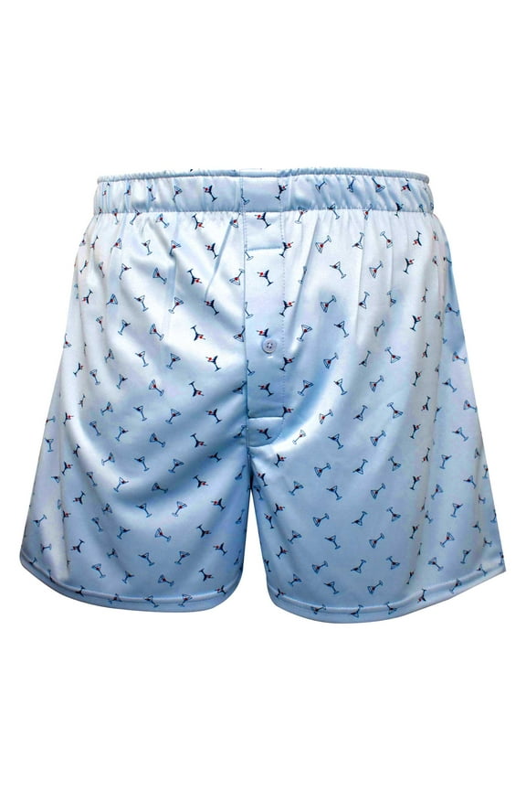 Men's Manhattan Performance Polyester Boxers - Oxford Blue (M)