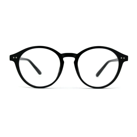 Horn Rim Keyhole Round 100% Blue Light Flitering Computer Glasses Black